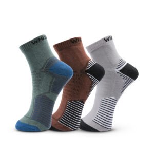 3 Pack Half-Terry Ankle Socks - Free Size – Olive, Sky Blue, Light Grey
