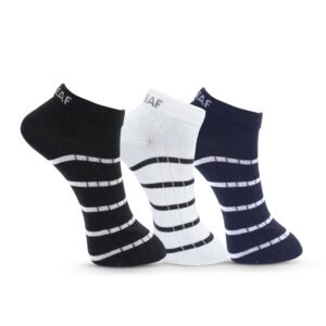 Men's Sneaker Low-Cut Socks – 3 Pairs, Free Size – White, Light Grey, Black