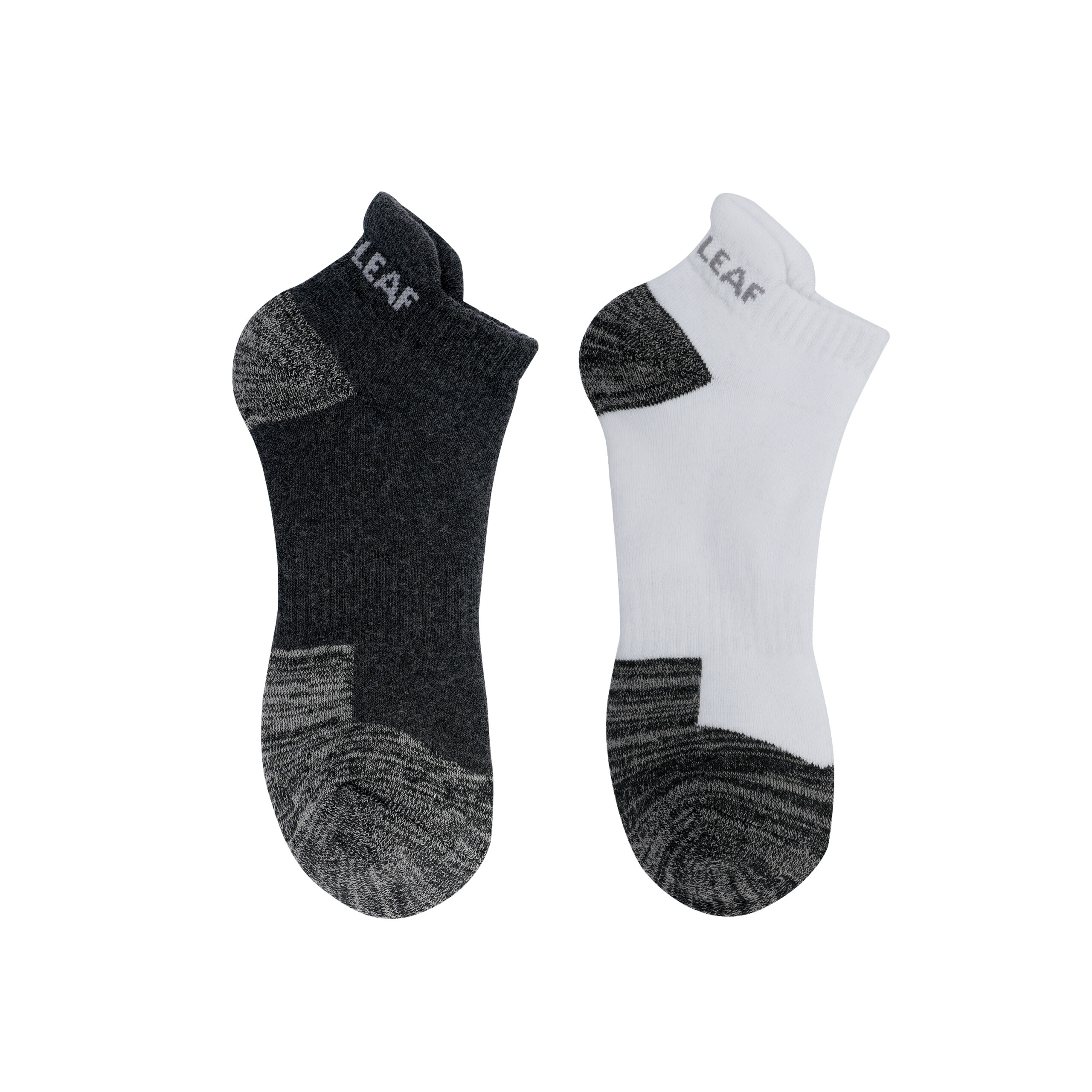 White Leaf Men's Sneaker Full-Terry Low-Cut Socks – 3 Pairs, Full Cushioned, Free Size – Grey, Charcoal, White