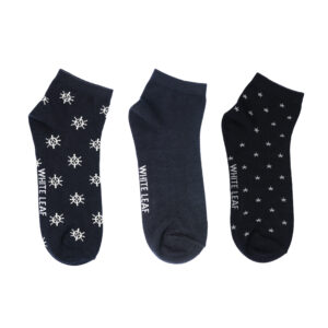 White Leaf Men's Corporate Ankle Socks – 3 Pairs, Comfortable Fit, Free Size – Navy Combo