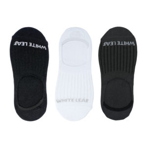 WHITE LEAF Men’s No-Show Socks WL-NS-CR-MS-02 – 3 Pairs, Anti-Slip, Free Size, Combed Cotton, Classic Colors