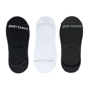 WHITE LEAF Men’s No-Show Socks WL-NS-CR-MS-02 – 3 Pairs, Anti-Slip, Free Size, Combed Cotton, Classic Colors