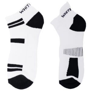 White Leaf Men's Sneaker Half-Terry Low-Cut Socks – 3 Pairs, Half Cushioned, Free Size – White Combo