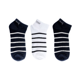 White Leaf Men's Sneaker Low-Cut Socks – 3 Pairs, Casual & Comfortable, Free Size – White, Light Grey, Black