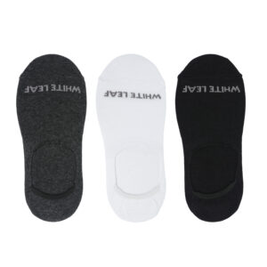 WHITE LEAF Men’s No-Show Socks WL-NS-CR-MS-01 – 3 Pairs, Combed Cotton, Anti-Slip, UAE Free Size