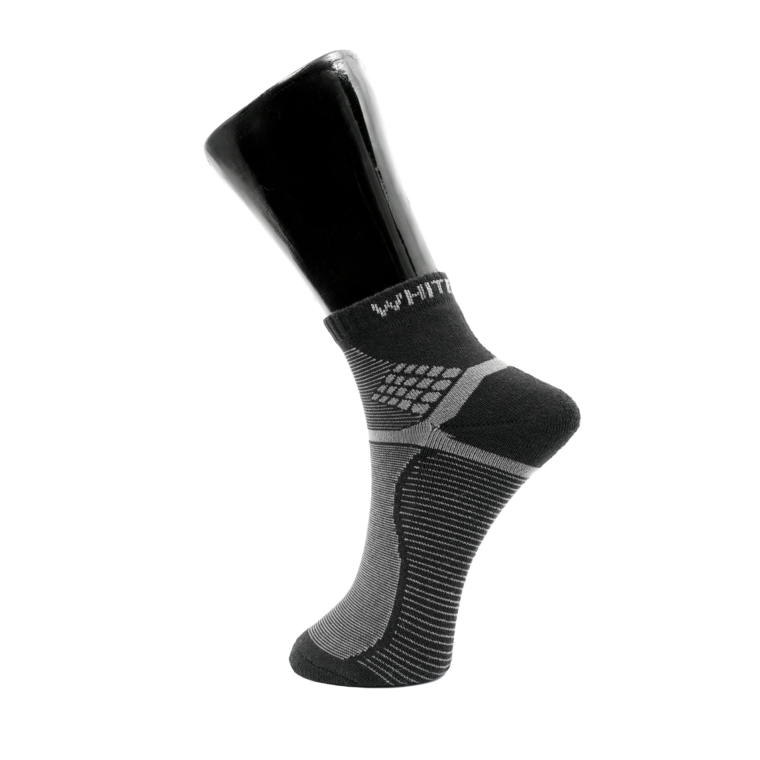 White Leaf Men's Half-Terry Ankle Socks – 3 Pairs, Half Cushioned, Free Size – Black, Light Grey, Navy - Image 4