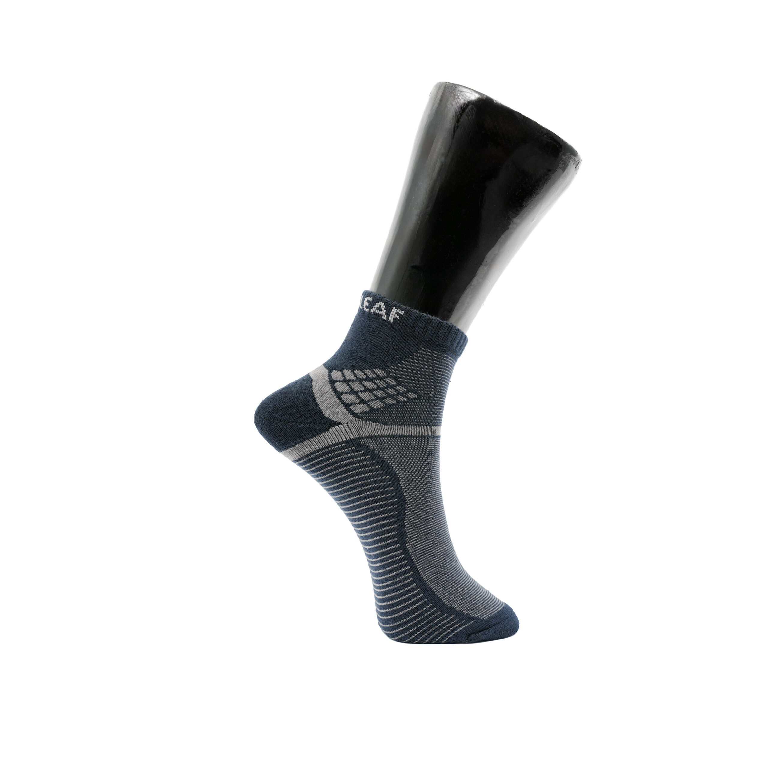 White Leaf Men's Half-Terry Ankle Socks – 3 Pairs, Half Cushioned, Free Size – Black, Light Grey, Navy - Image 3