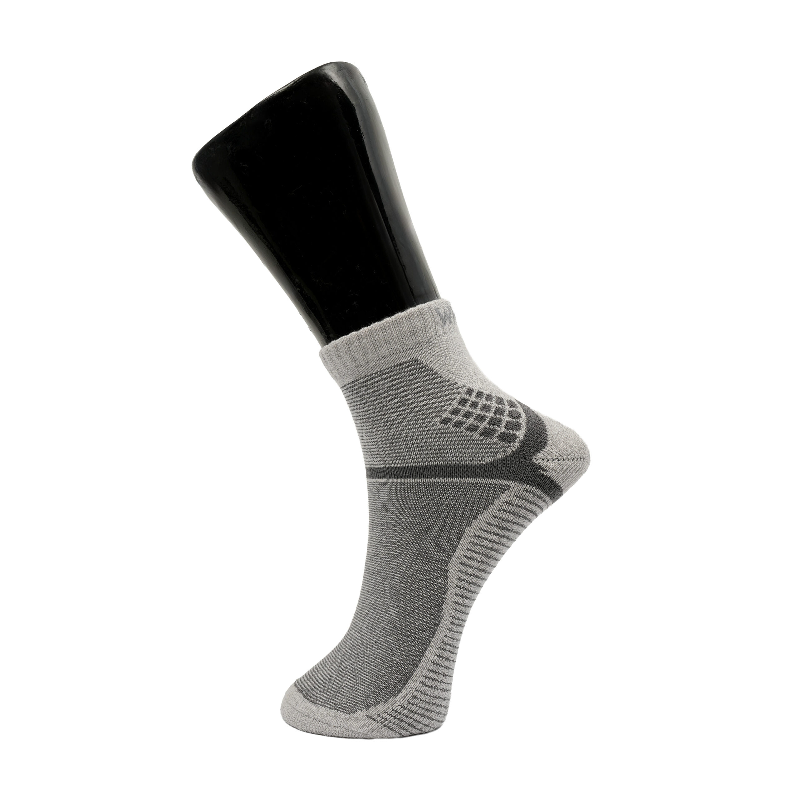 White Leaf Men's Half-Terry Ankle Socks – 3 Pairs, Half Cushioned, Free Size – Black, Light Grey, Navy - Image 2