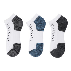 White Leaf Men's Sneaker Half-Terry Low-Cut Socks – 3 Pairs, Half Cushioned, Free Size – White Combo