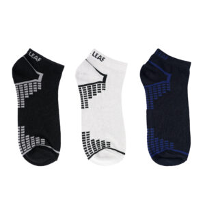 White Leaf Men's Sneaker Low-Cut Socks – 3 Pairs, Casual & Comfortable, Free Size – Black, Light Grey, Navy