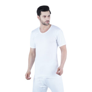 WHITE LEAF U-NECK VEST HALF SLEEVE WHITE 3PCS WLUNSUG-05-S 1 Piece