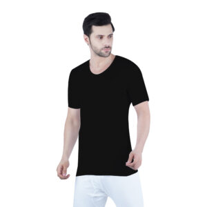WHITE LEAF U-NECK VEST HALF SLEEVE BK/GYM/NV 3PCS