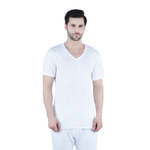 WHITE LEAF V-NECK VEST HALF SLEEVE WHITE 3PCS WLVNSUG-03-S 1 Piece