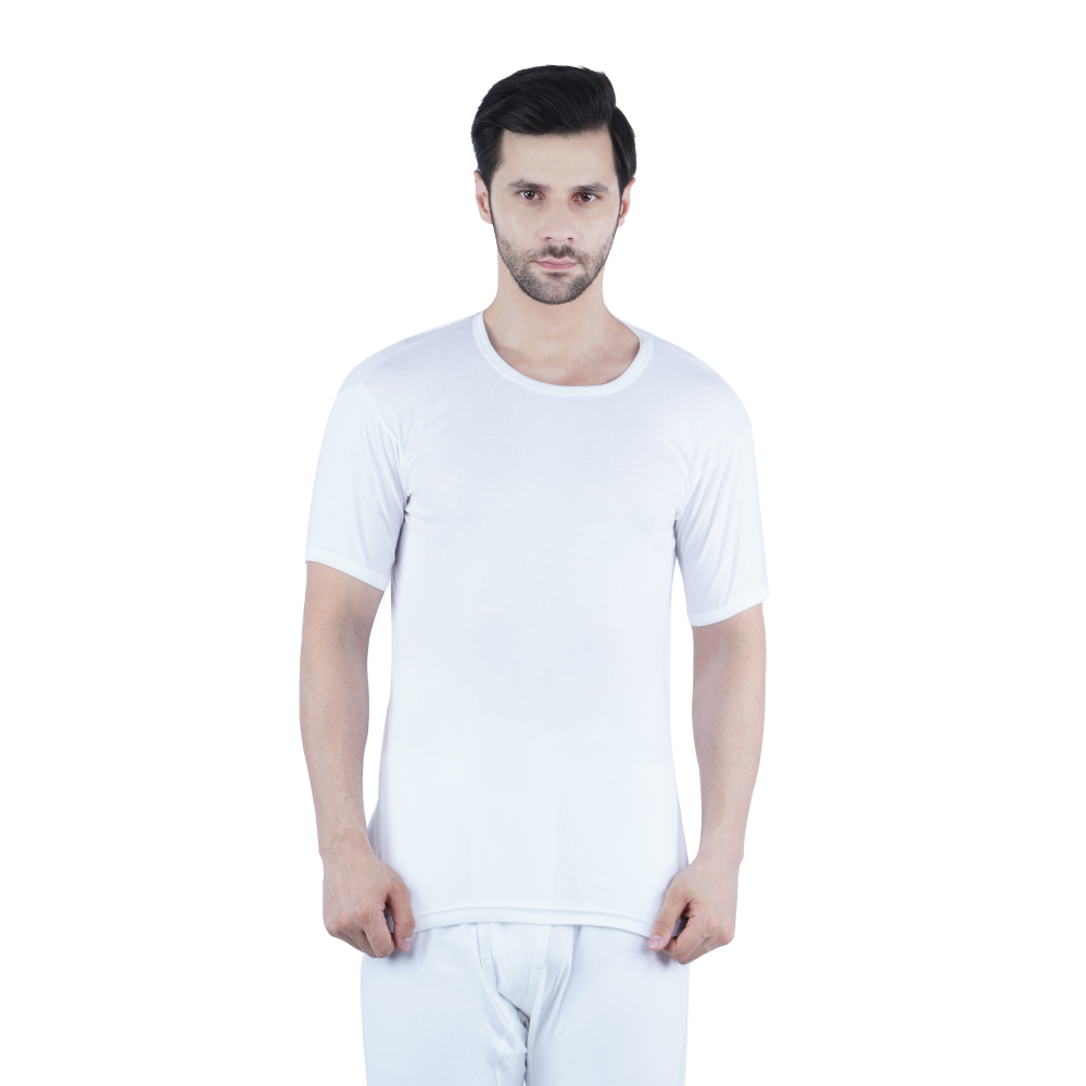 WHITE LEAF 0-NECK VEST HALF SLEEVE WHITE 3PCS WLONSUG-04-S 1 Piece