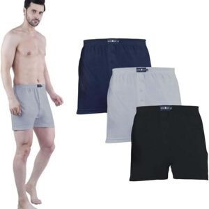 Men's Knitted Boxers 3PCS – 100% Combed Cotton Innerwear