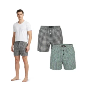 WHITE LEAF Yarn-Dyed Cotton Boxers 2PCS – ECAS Certified